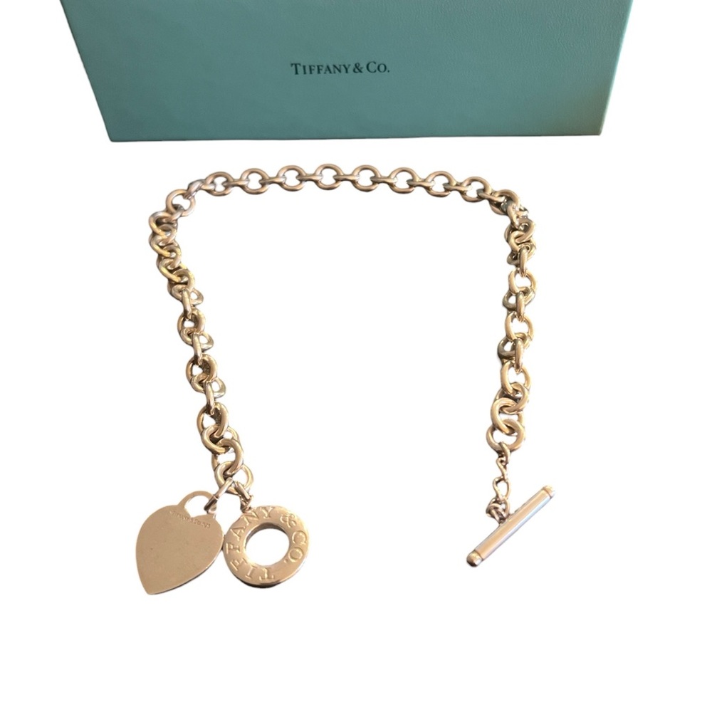 Tiffany & Co. Heart Tag Toggle Necklace, Sterling Silver 16” Vintage 2001 - Picture 7 of 9